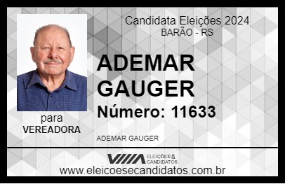 Candidato ADEMAR GAUGER 2024 - BARÃO - Eleições