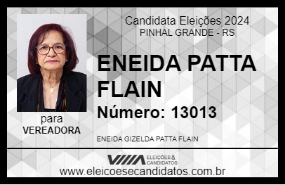 Candidato ENEIDA PATTA FLAIN 2024 - PINHAL GRANDE - Eleições