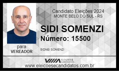 Candidato SIDI SOMENZI 2024 - MONTE BELO DO SUL - Eleições