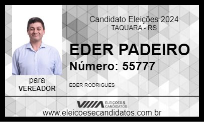 Candidato EDER PADEIRO 2024 - TAQUARA - Eleições