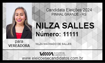 Candidato NILZA SALLES 2024 - PINHAL GRANDE - Eleições