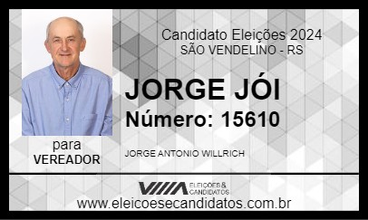 Candidato JORGE JÓI 2024 - SÃO VENDELINO - Eleições