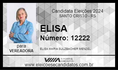 Candidato ELISA 2024 - SANTO CRISTO - Eleições