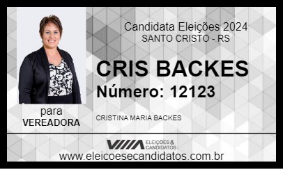 Candidato CRIS BACKES 2024 - SANTO CRISTO - Eleições