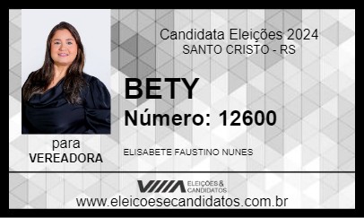 Candidato BETY 2024 - SANTO CRISTO - Eleições