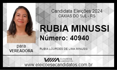 Candidato RUBIA MINUSSI 2024 - CAXIAS DO SUL - Eleições