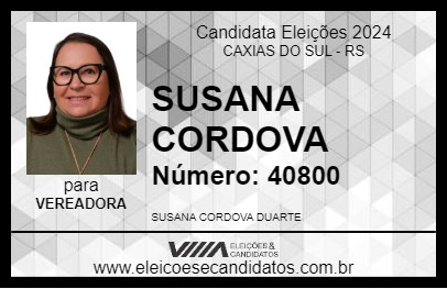 Candidato SUSANA CORDOVA 2024 - CAXIAS DO SUL - Eleições