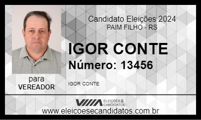 Candidato IGOR CONTE 2024 - PAIM FILHO - Eleições