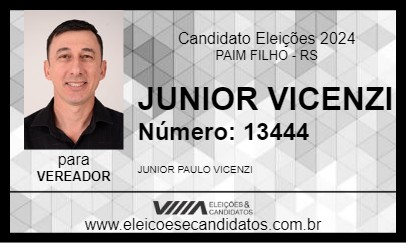 Candidato JUNIOR VICENZI 2024 - PAIM FILHO - Eleições