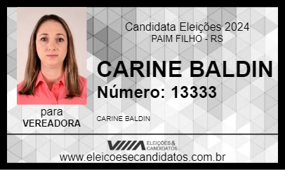 Candidato CARINE BALDIN 2024 - PAIM FILHO - Eleições