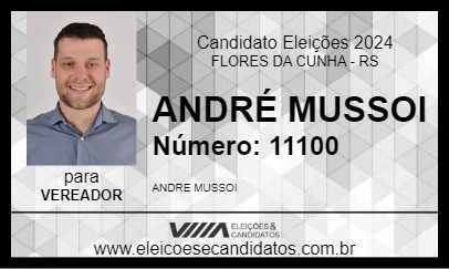 Candidato ANDRÉ MUSSOI 2024 - FLORES DA CUNHA - Eleições