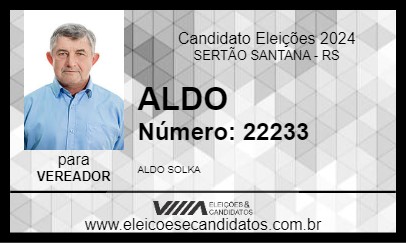 Candidato ALDO 2024 - SERTÃO SANTANA - Eleições