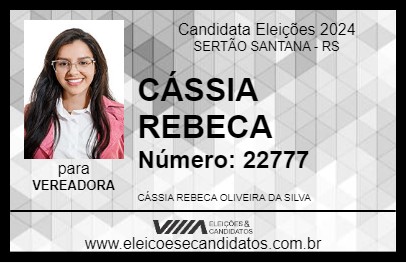 Candidato CÁSSIA REBECA 2024 - SERTÃO SANTANA - Eleições