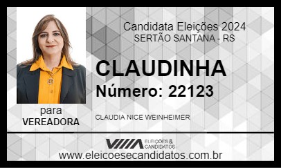 Candidato CLAUDINHA 2024 - SERTÃO SANTANA - Eleições