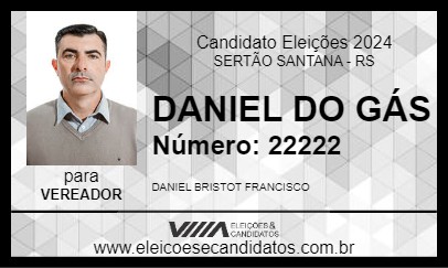 Candidato DANIEL DO GÁS 2024 - SERTÃO SANTANA - Eleições