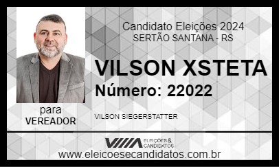 Candidato VILSON XSTETA 2024 - SERTÃO SANTANA - Eleições