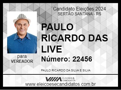 Candidato PAULO RICARDO DAS LIVE 2024 - SERTÃO SANTANA - Eleições