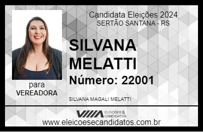 Candidato SILVANA MELATTI 2024 - SERTÃO SANTANA - Eleições