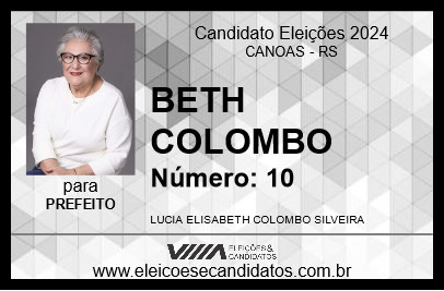 Candidato BETH COLOMBO 2024 - CANOAS - Eleições