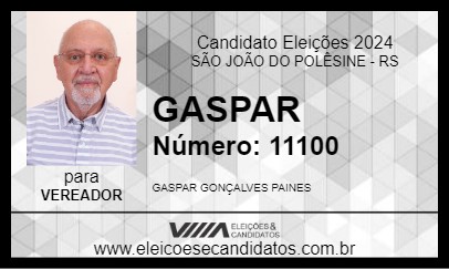 Candidato GASPAR 2024 - SÃO JOÃO DO POLÊSINE - Eleições