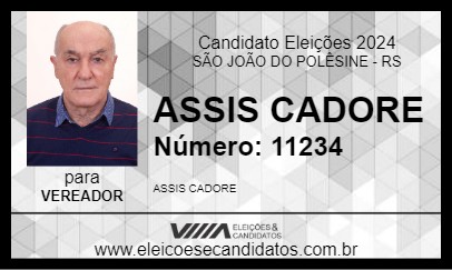 Candidato ASSIS CADORE 2024 - SÃO JOÃO DO POLÊSINE - Eleições