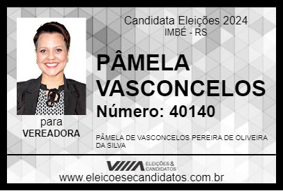 Candidato PÂMELA VASCONCELOS 2024 - IMBÉ - Eleições