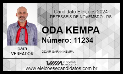 Candidato ODA KEMPA 2024 - DEZESSEIS DE NOVEMBRO - Eleições