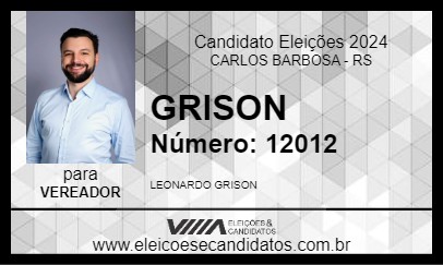 Candidato GRISON 2024 - CARLOS BARBOSA - Eleições