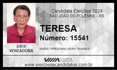 Candidato TERESA 2024 - SÃO JOÃO DO POLÊSINE - Eleições