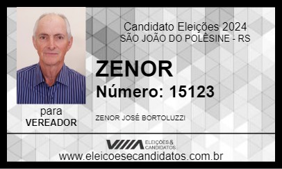 Candidato ZENOR 2024 - SÃO JOÃO DO POLÊSINE - Eleições