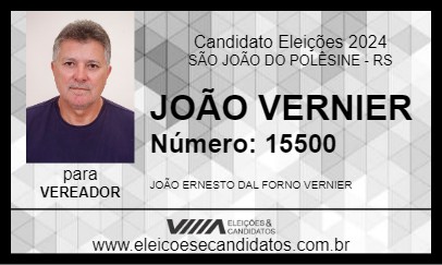 Candidato JOÃO VERNIER 2024 - SÃO JOÃO DO POLÊSINE - Eleições