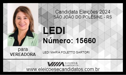 Candidato LEDI 2024 - SÃO JOÃO DO POLÊSINE - Eleições