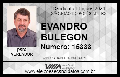 Candidato EVANDRO BULEGON 2024 - SÃO JOÃO DO POLÊSINE - Eleições