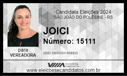 Candidato JOICI 2024 - SÃO JOÃO DO POLÊSINE - Eleições