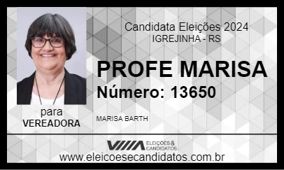 Candidato PROFE MARISA 2024 - IGREJINHA - Eleições