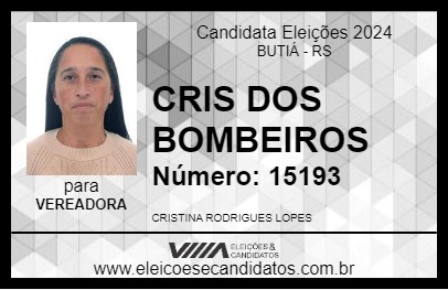 Candidato CRIS LOPES 2024 - BUTIÁ - Eleições