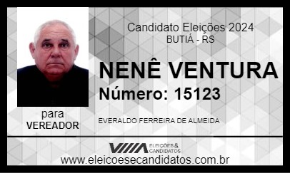 Candidato NENÊ VENTURA 2024 - BUTIÁ - Eleições