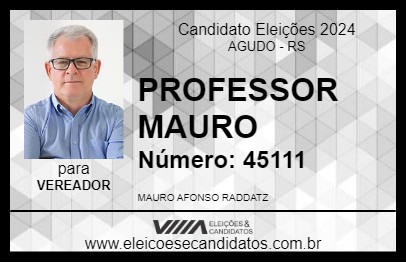 Candidato PROFESSOR MAURO 2024 - AGUDO - Eleições