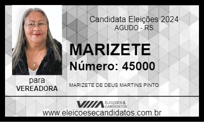 Candidato MARIZETE 2024 - AGUDO - Eleições