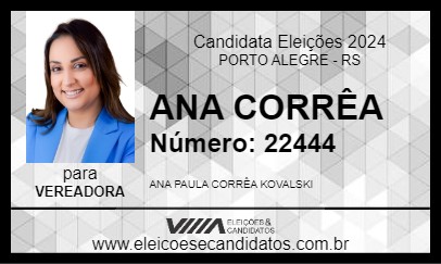 Candidato ANA CORRÊA 2024 - PORTO ALEGRE - Eleições