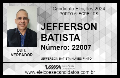 Candidato JEFFERSON BATISTA 2024 - PORTO ALEGRE - Eleições