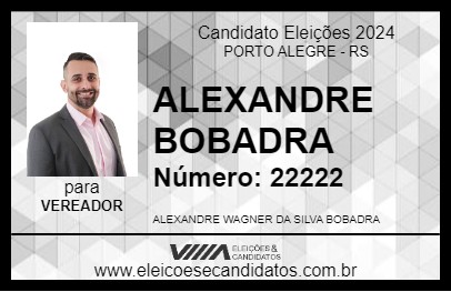 Candidato ALEXANDRE BOBADRA 2024 - PORTO ALEGRE - Eleições