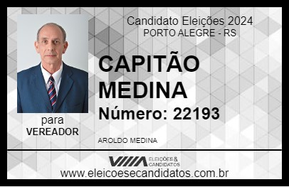 Candidato CAPITÃO MEDINA 2024 - PORTO ALEGRE - Eleições