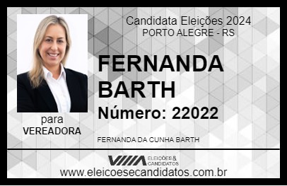 Candidato FERNANDA BARTH 2024 - PORTO ALEGRE - Eleições