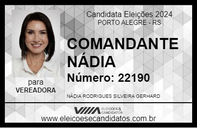 Candidato COMANDANTE NÁDIA 2024 - PORTO ALEGRE - Eleições