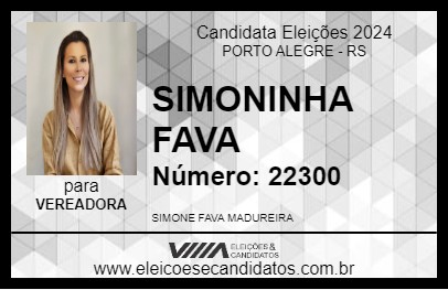 Candidato SIMONINHA FAVA 2024 - PORTO ALEGRE - Eleições