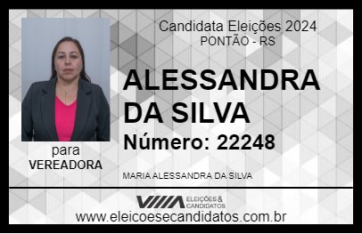 Candidato ALESSANDRA DA SILVA 2024 - PONTÃO - Eleições