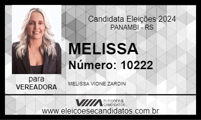 Candidato MELISSA 2024 - PANAMBI - Eleições