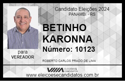 Candidato BETINHO KARONNA 2024 - PANAMBI - Eleições