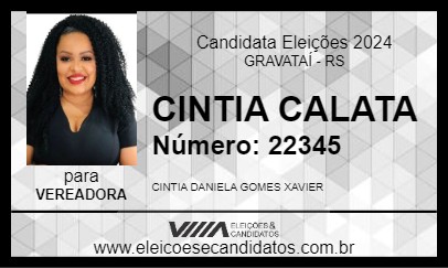 Candidato CINTIA CALATA 2024 - GRAVATAÍ - Eleições